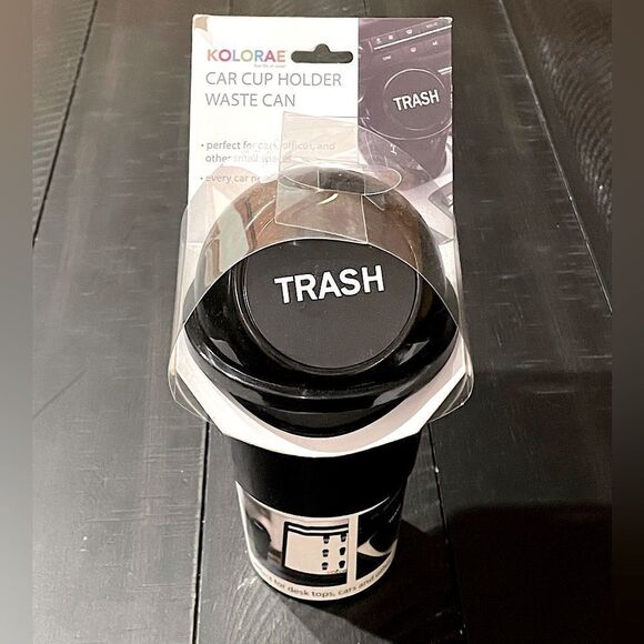 NWT! Kolorae, Black Car/Cup Holder Trash Can. - Picture 1 of 5